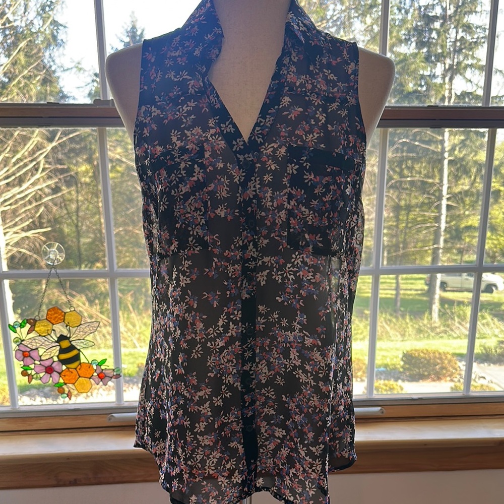 Express: Floral Sheer Sleeveless Top (EUC)